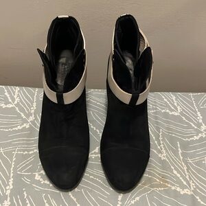 Rag & Bone Black & White Harrow Leather Suede Ankle Boots